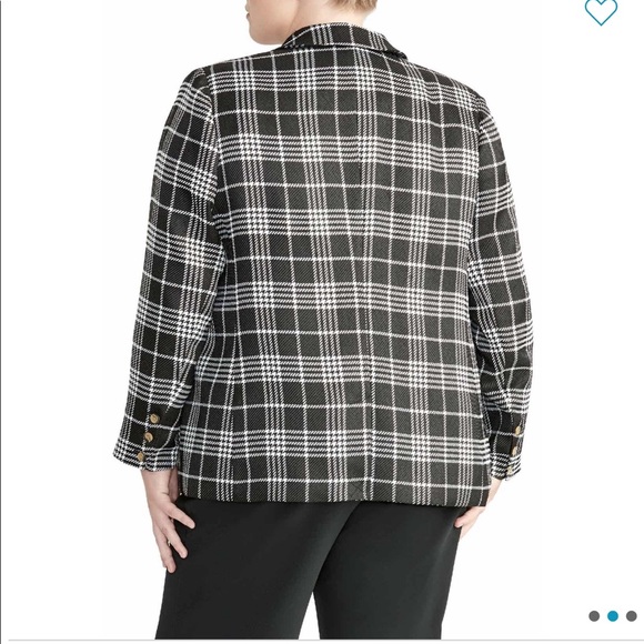 Rachel Roy Plaid Blazer black and white NWT - Picture 3 of 8